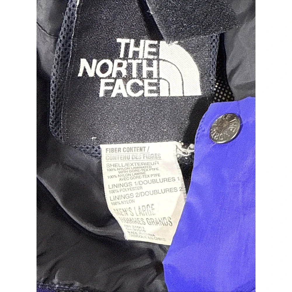 North Face Jacket Mens Size Large Blue Full Zip Snap Gore-tex Hooded Outdoors‎